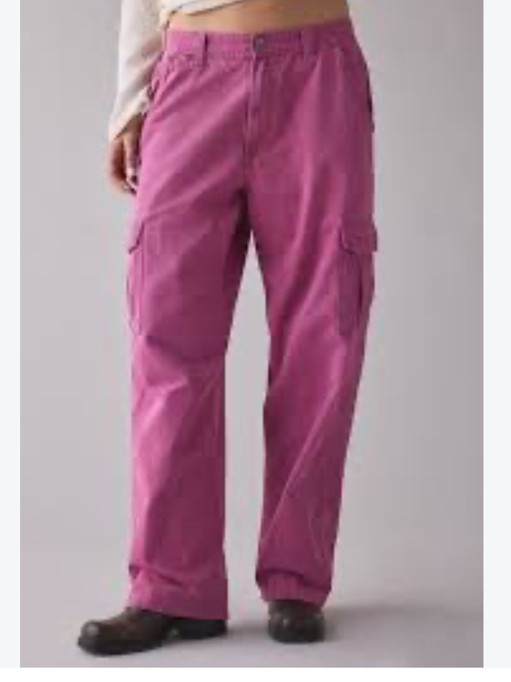 Divided Pink Baggy Cargo Pants